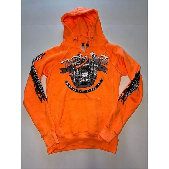 2015 Thunder Beach Motorcycle Rally Panama Beach Hoodie women’s Size Medium Oran - Picture 1 of 7